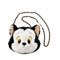 Japan Disney Store Plush Pochette Crossbody Shoulder Bag - Pinocchio : Cat Figaro Face - 1