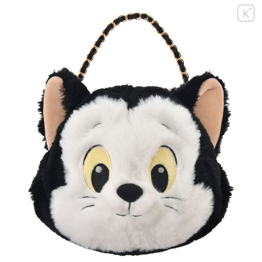Japan Disney Store Plush Pochette Crossbody Shoulder Bag - Pinocchio : Cat Figaro Face - 3