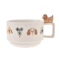 Japan Disney Store Ceramic Soup Mug & Spoon Set - Lady and the Tramp : Nokkari Figure White - 2