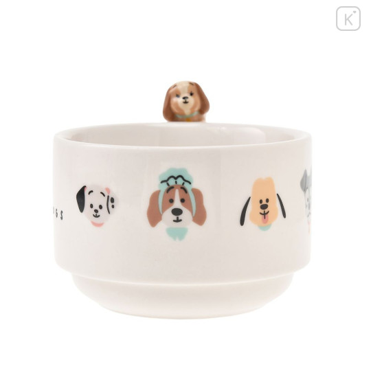 Japan Disney Store Ceramic Soup Mug & Spoon Set - Lady and the Tramp : Nokkari Figure White - 4