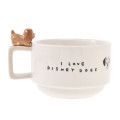 Japan Disney Store Ceramic Soup Mug & Spoon Set - Lady and the Tramp : Nokkari Figure White - 5
