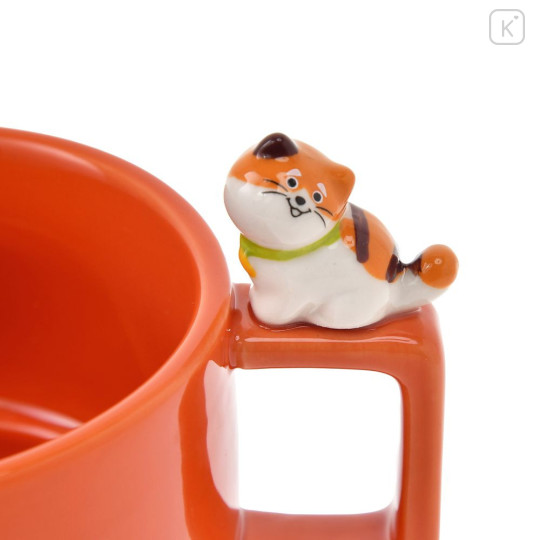 Japan Disney Store Ceramic Soup Mug & Spoon Set - Baymax : Nokkari Figure Orange - 5