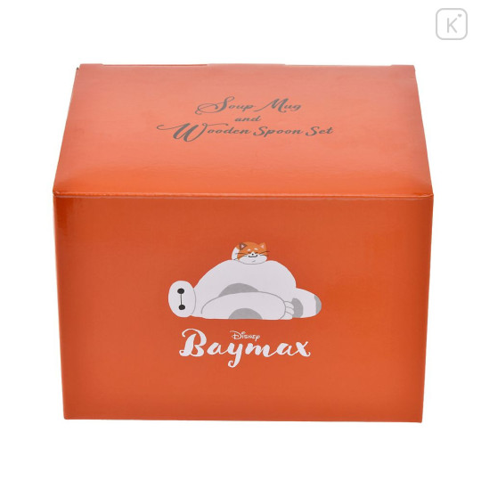 Japan Disney Store Ceramic Soup Mug & Spoon Set - Baymax : Nokkari Figure Orange - 8