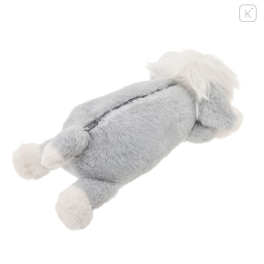 Japan Disney Store Fluffy Plush Pen Case - The Little Mermaid : Dog Max Laying Down - 5