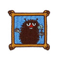 Japan Moomin Fluffy Embroidery Wappen Iron-on Applique Patch - Moomin : Stinky Blue - 1