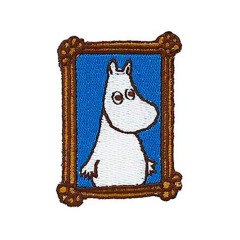 Japan Moomin Fluffy Embroidery Wappen Iron-on Applique Patch - Moomintroll : Blue