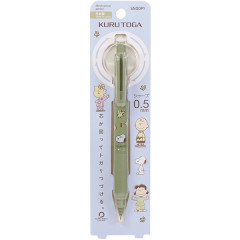 Japan Peanuts Kuru Toga KS Mechanical Pencil - Snoopy & Woodstock : 0.5mm Green