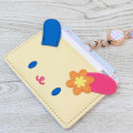 Japan Sanrio Pass Case Card Holder & Reel - Usahana : Face Gingham - 3