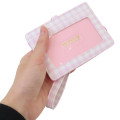 Japan Sanrio Pass Case Card Holder & Reel - My Melody : Face Gingham - 2