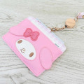 Japan Sanrio Pass Case Card Holder & Reel - My Melody : Face Gingham - 3