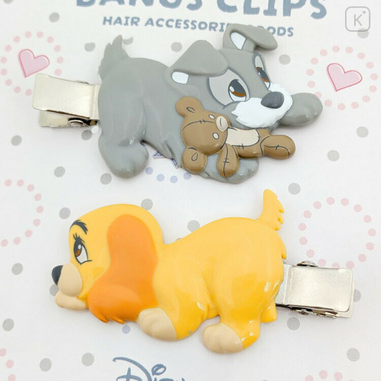 Japan Disney Hair Clip Set - Lady and the Tramp : Love - 2