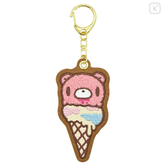 Japan Gloomy Bear Embroidered Patch Mascot Bag Charm Keychain - Ice Cream - 1