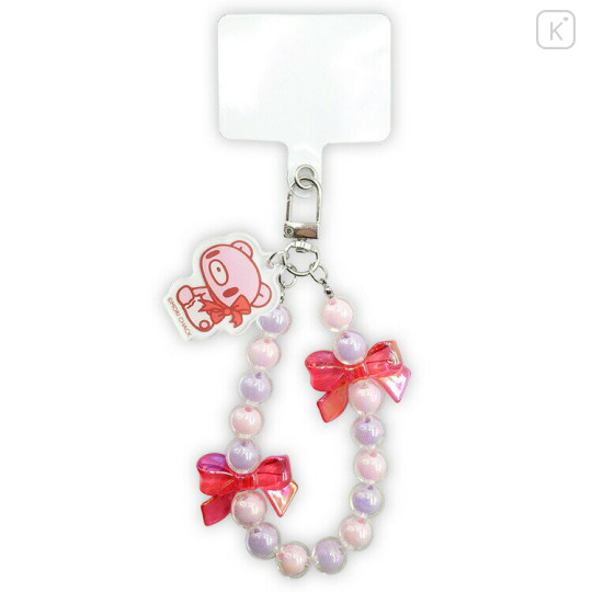 Japan Gloomy Bear Beaded Hand Strap Phone Charm - Red - 1