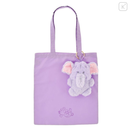 Japan Disney Store Eco Shopping Bag & Mascot Pouch - Winnie the Pooh : Lumpy Fur Bag Charm - 1