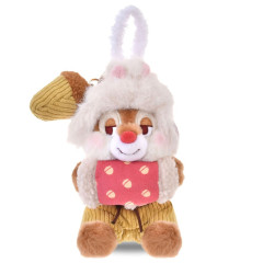 Japan Disney Store Plush Mascot Keychain - Dale : Cozy Winter Look