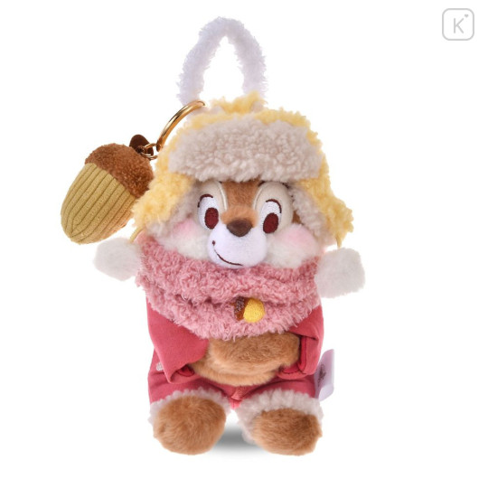 Japan Disney Store Plush Mascot Keychain - Chip : Cozy Winter Look - 1