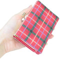 Japan Sanrio Clasp Trifold Wallet - Hello Kitty : Gingham White Red - 2