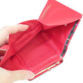 Japan Sanrio Clasp Trifold Wallet - Hello Kitty : Gingham White Red - 4