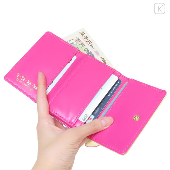Japan Sanrio Clasp Trifold Wallet - Usahana : Gingham - 3
