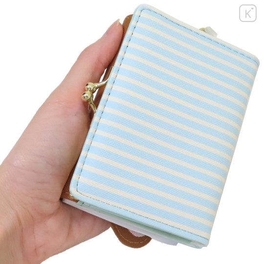 Japan Sanrio Clasp Trifold Wallet - Sugarbunnies : Kurosawa Stripe - 2