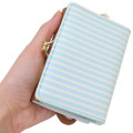 Japan Sanrio Clasp Trifold Wallet - Sugarbunnies : Kurosawa Stripe - 2