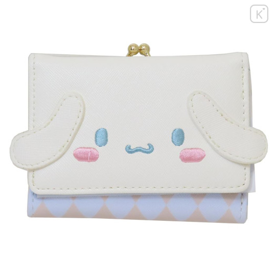Japan Sanrio Clasp Trifold Wallet - Cinnamoroll : White Blue - 1