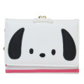Japan Sanrio Clasp Trifold Wallet - Pochacco : White Red Stripe - 1
