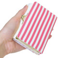 Japan Sanrio Clasp Trifold Wallet - Pochacco : White Red Stripe - 2