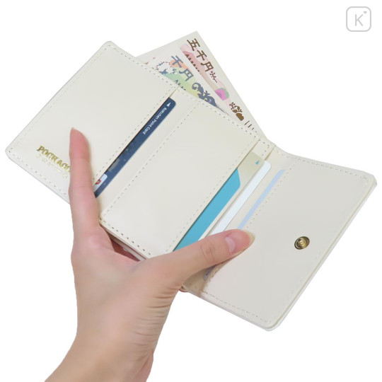 Japan Sanrio Clasp Trifold Wallet - Pochacco : White Red Stripe - 3