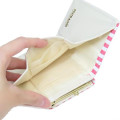 Japan Sanrio Clasp Trifold Wallet - Pochacco : White Red Stripe - 4