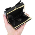 Japan Sanrio Clasp Trifold Wallet - Kuromi : Gingham - 5