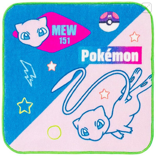 Japan Pokemon Petit Towel Handkerchief - Mew : Colorful Pokeball - 1