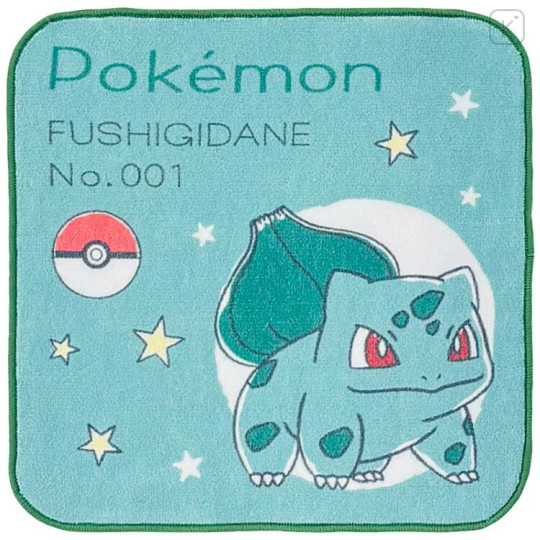 Japan Pokemon Petit Towel Handkerchief - Bulbasaur : Star Pokeball - 1