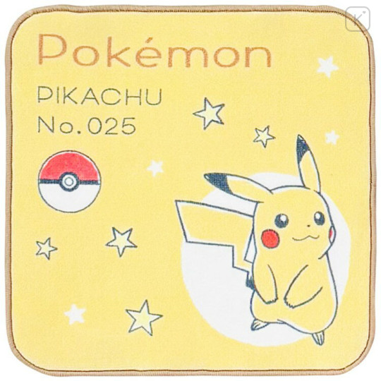 Japan Pokemon Petit Towel Handkerchief - Pikachu : Star Pokeball - 1