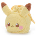Japan Pokemon Plush Drawstring Bag - Pikachu : Pokepeace Face - 2