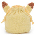 Japan Pokemon Plush Drawstring Bag - Pikachu : Pokepeace Face - 4
