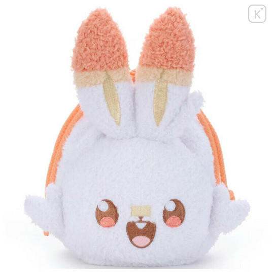 Japan Pokemon Plush Drawstring Bag - Scorbunny : Pokepeace Face - 1