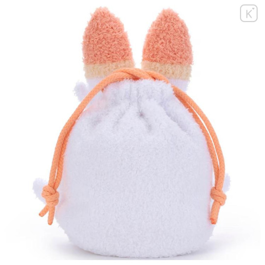 Japan Pokemon Plush Drawstring Bag - Scorbunny : Pokepeace Face - 4