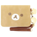 Japan San-X Bifold Pass Case Card Holder with Reel - Rilakkuma : Face - 1