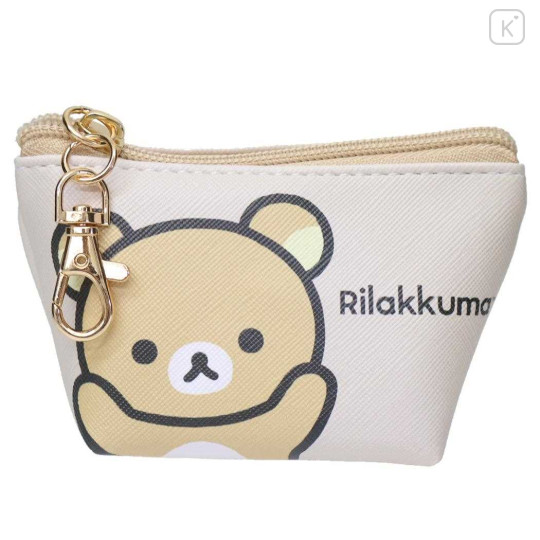 Japan San-X Triangular Mini Pouch - Rilakkuma : Face Pale Brown - 1