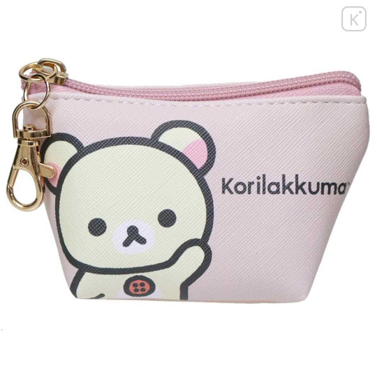 Japan San-X Triangular Mini Pouch - Korilakkuma : Face Pale Pink - 1