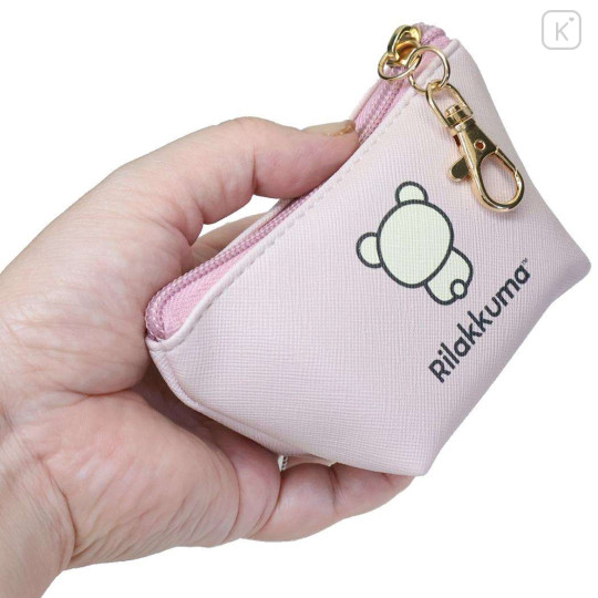 Japan San-X Triangular Mini Pouch - Korilakkuma : Face Pale Pink - 2