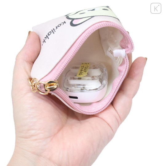 Japan San-X Triangular Mini Pouch - Korilakkuma : Face Pale Pink - 3