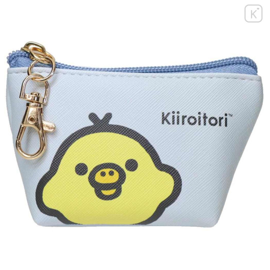 Japan San-X Triangular Mini Pouch - Kiiroitori : Face Pale Blue - 1