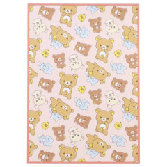 Japan San-X Warm Large Blanket - Rilakkuma : Pink Beige Brown