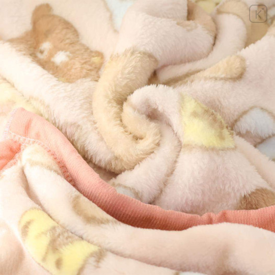 Japan San-X Warm Large Blanket - Rilakkuma : Pink Beige Brown - 3