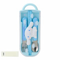 Japan Sanrio Original Bento Lunch Cutlery Set Spoon Fork Chopstick - Cinnamoroll : Sky Blue - 1