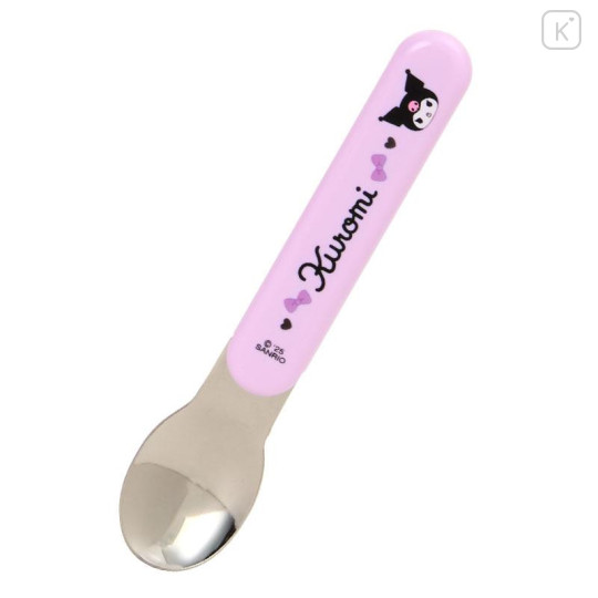 Japan Sanrio Original Bento Lunch Cutlery Set Spoon Fork Chopstick - Kuromi : Purple Ribbon - 4