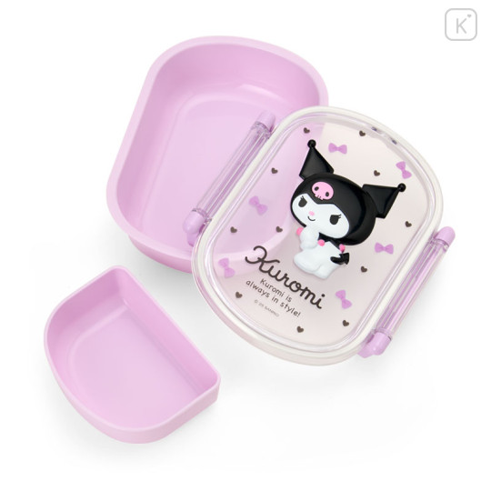Japan Sanrio Original Bento Lunch Box 360ml - Kuromi : Purple Ribbon - 3