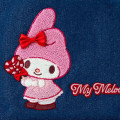 Japan Sanrio Sagara Embroidered Denim Mini Tote Bag - My Melody : Heart Candy - 4